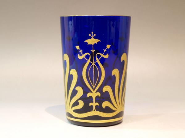Saint-Louis サンルイ 青 金彩 グラス タンブラー Saint-Louis サンルイ 青 金彩 グラス タンブラー
